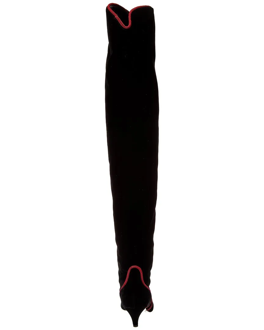 Roger Vivier Velvet Thigh-High Boot
