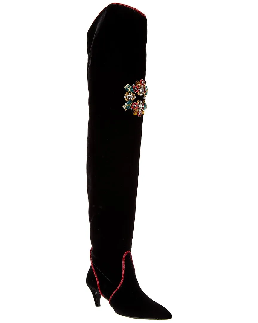 Roger Vivier Velvet Thigh-High Boot