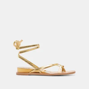 RUDIE SANDALS DARK GOLD METALLIC LEATHER