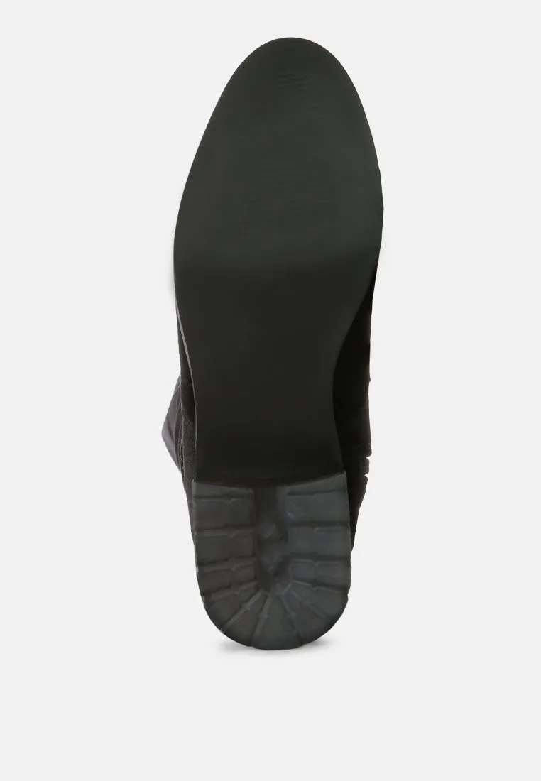 rumple velvet over the knee clear heel boots