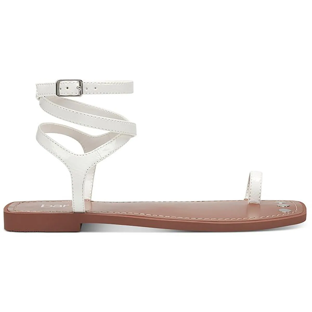 Ryanne Womens Patent Toe Loop Strappy Sandals