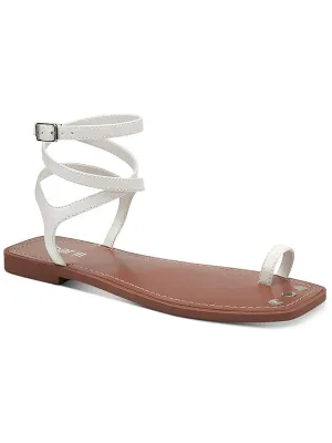 Ryanne Womens Patent Toe Loop Strappy Sandals