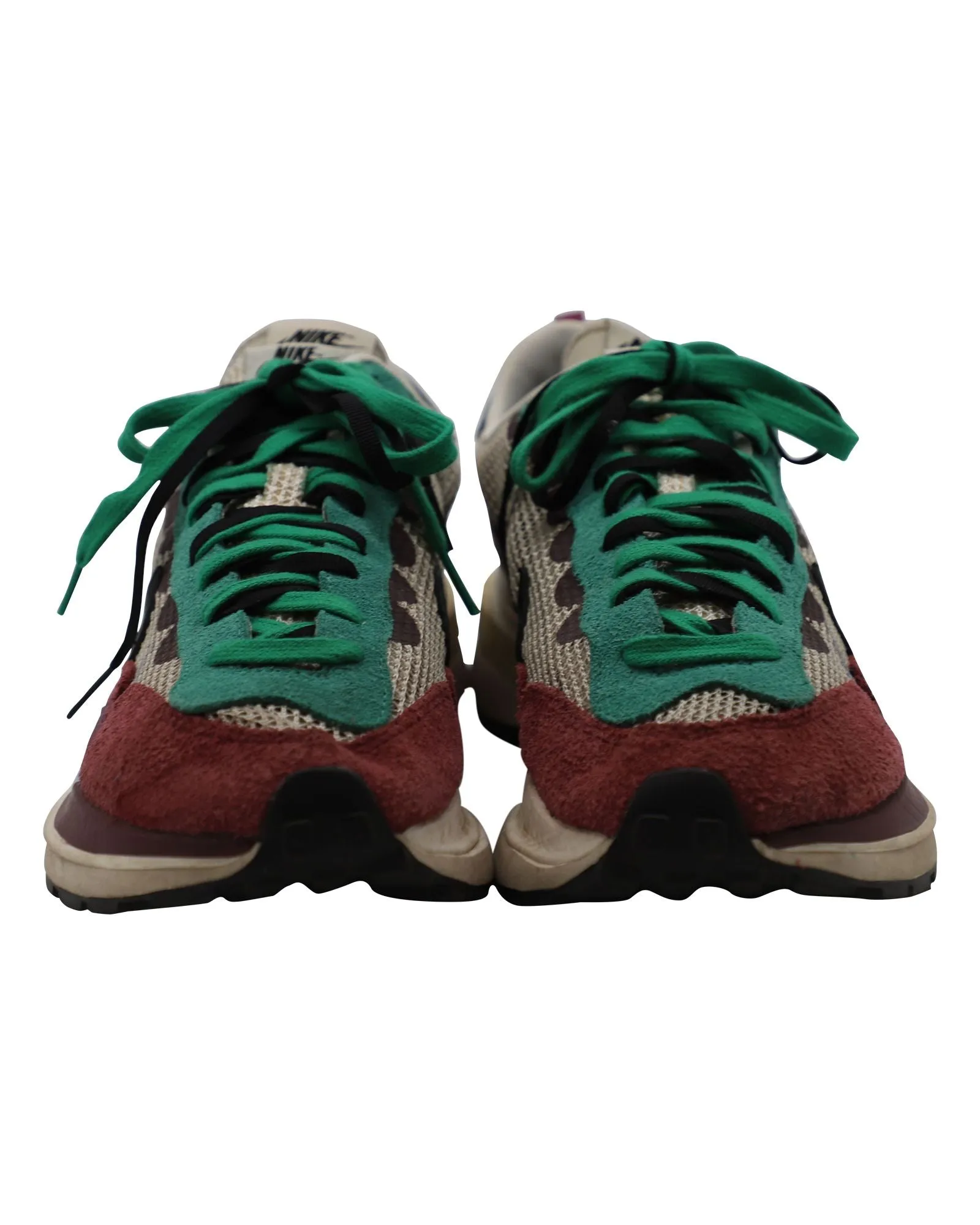 Sacai x Nike Vaporwaffle Sneakers in Villain Red Suede