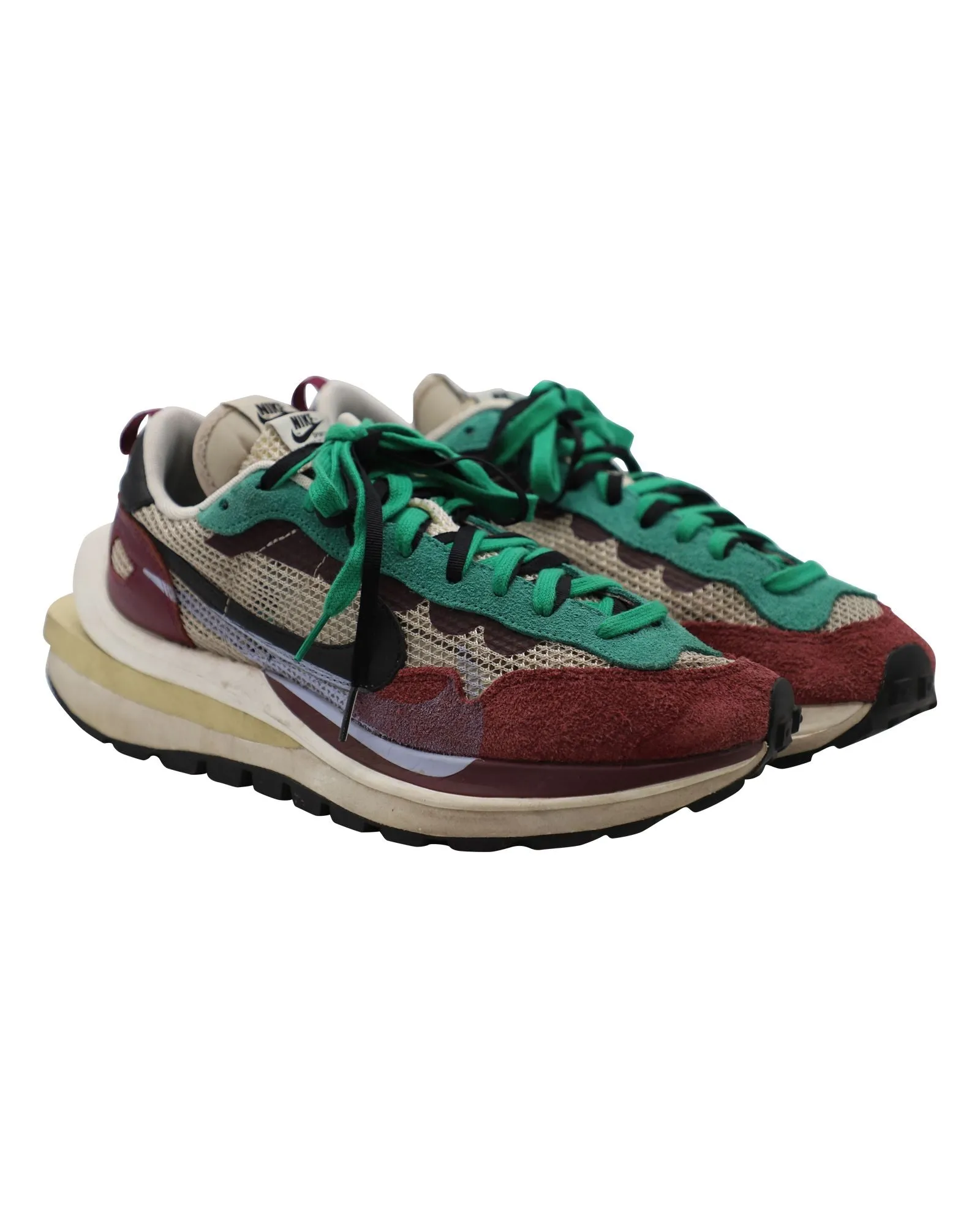 Sacai x Nike Vaporwaffle Sneakers in Villain Red Suede