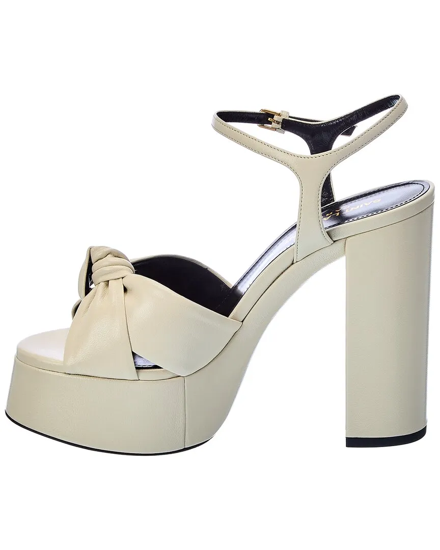 Saint Laurent Bianca 85 Leather Platform Sandal