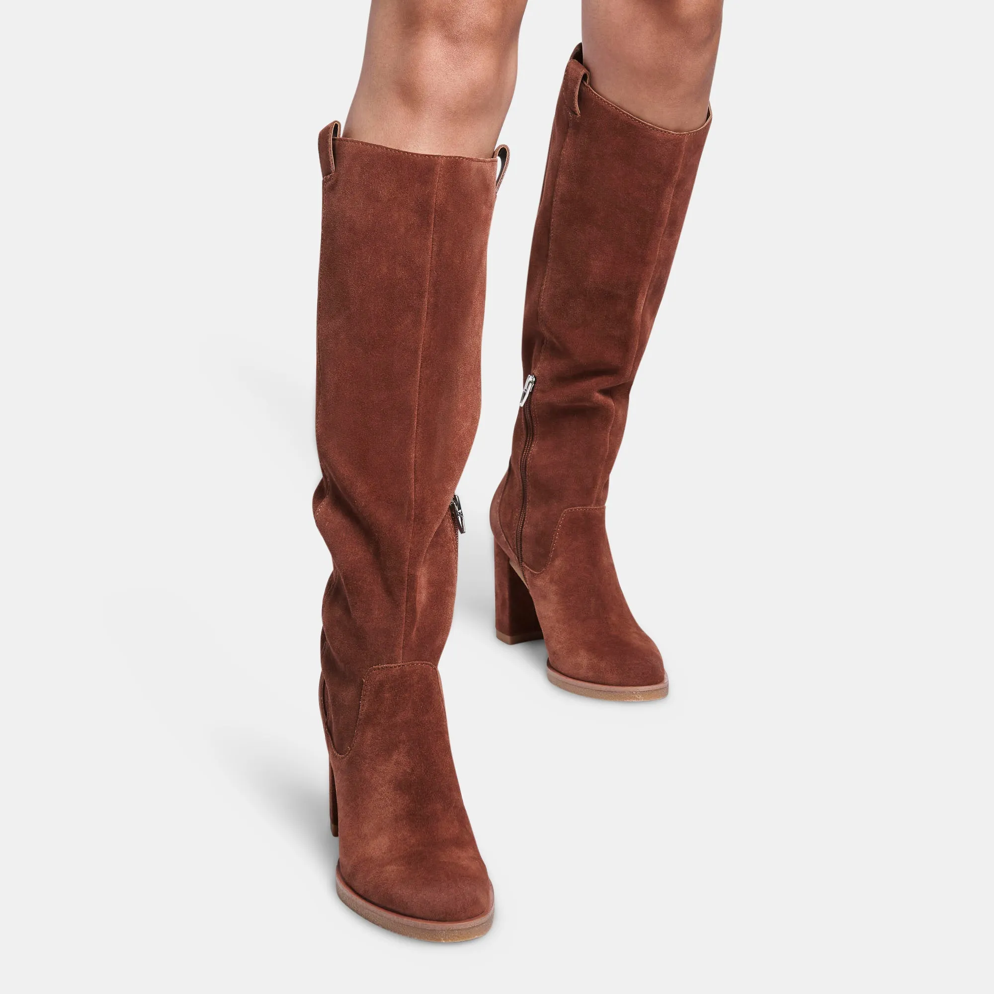 SARIE BOOTS BRANDY SUEDE