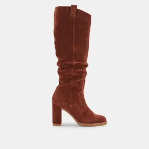SARIE BOOTS BRANDY SUEDE
