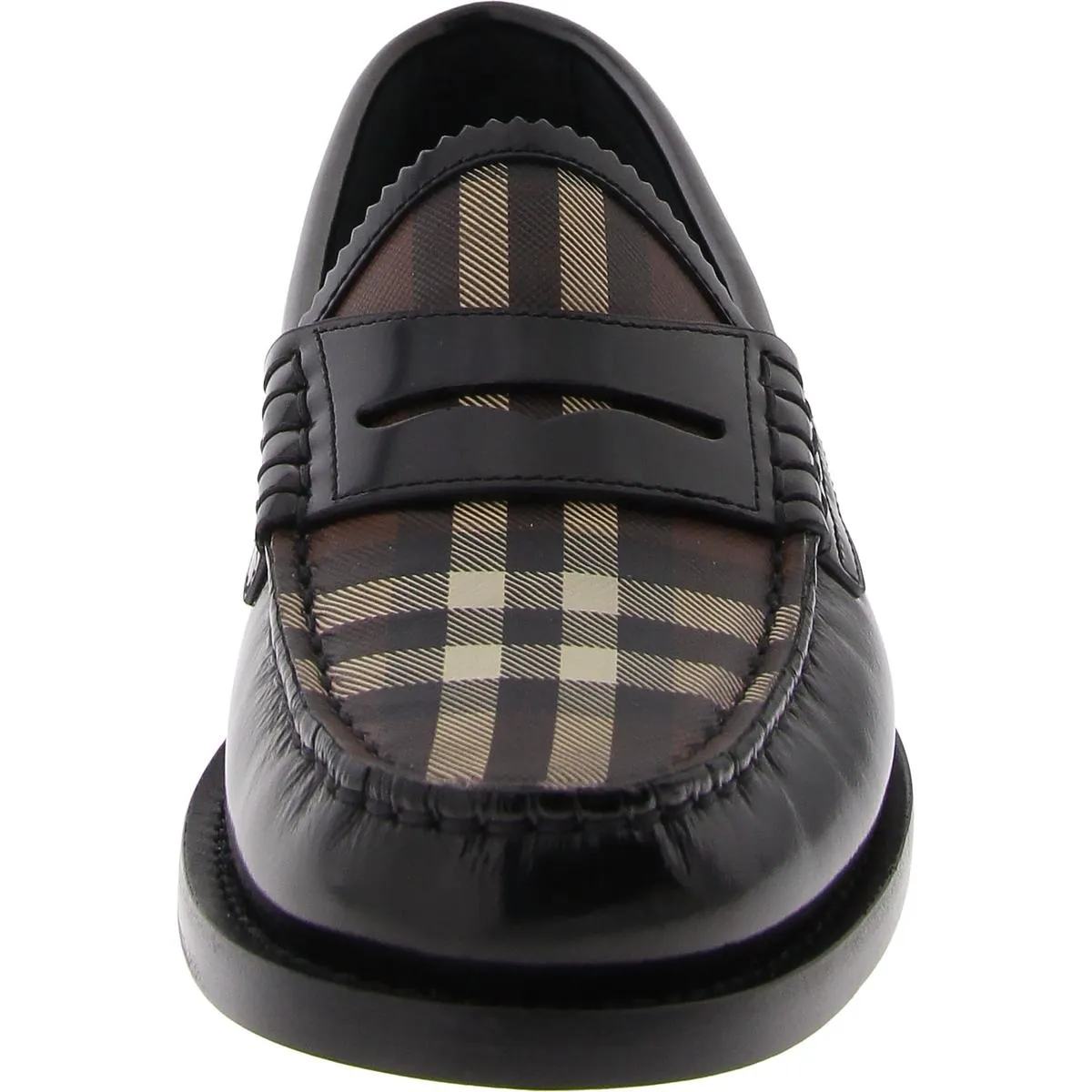 Shane Checkered Womens Slip On Flat Loafers