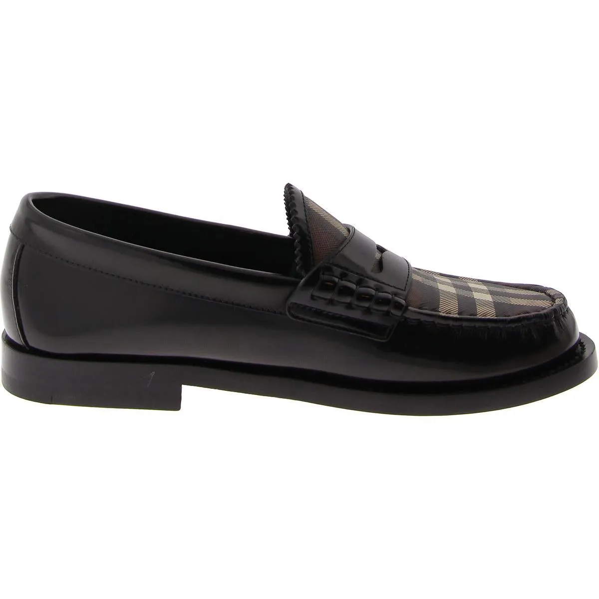 Shane Checkered Womens Slip On Flat Loafers