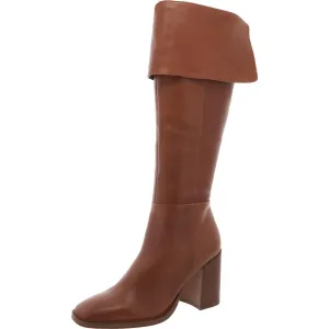Sierra Womens Leather Block Heel Knee-High Boots