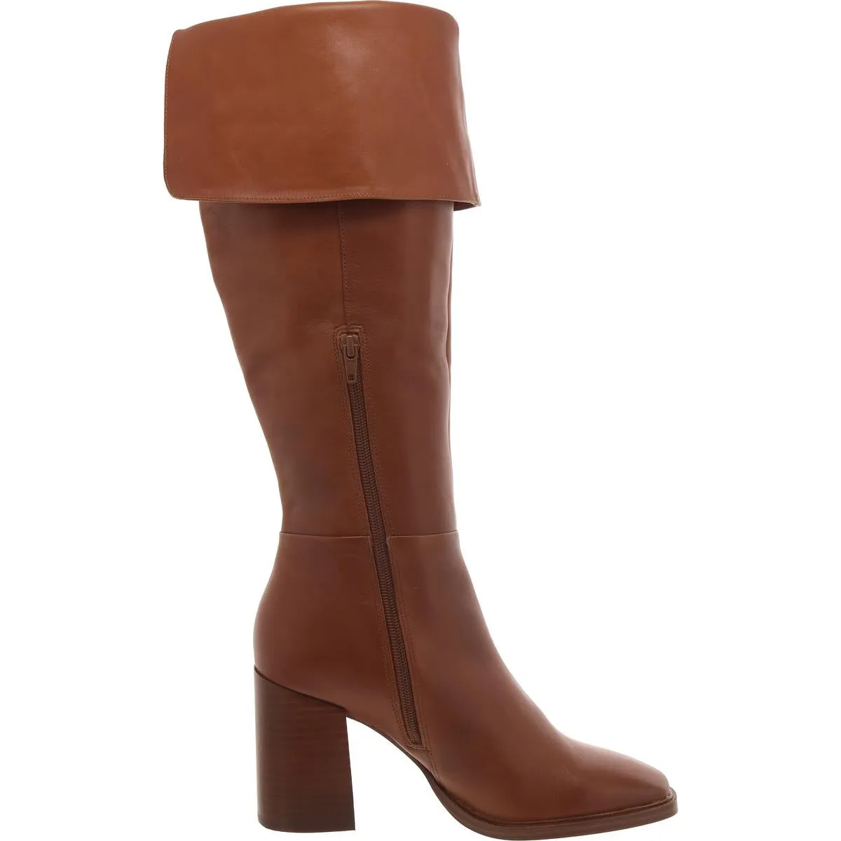 Sierra Womens Leather Block Heel Knee-High Boots