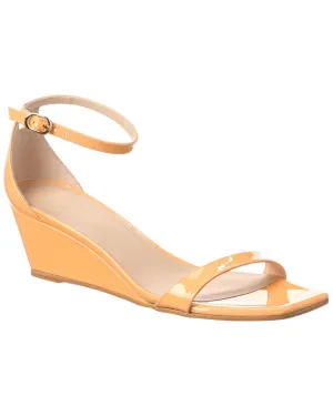Stuart Weitzman Nudistcurve 50 Patent Wedge Sandal