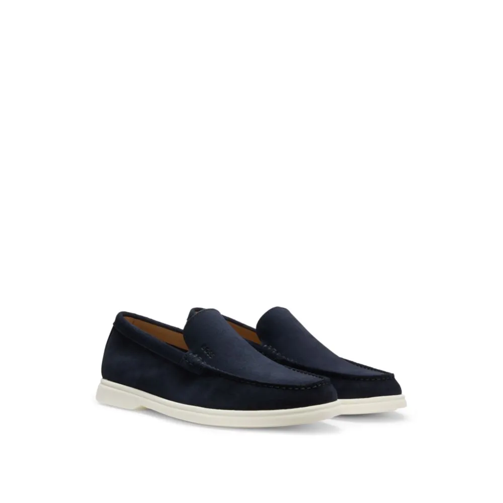 Suede loafers with contrast outsole