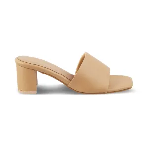 The Baarz Beige Women's Casual Block Heel Sandals Tresmode