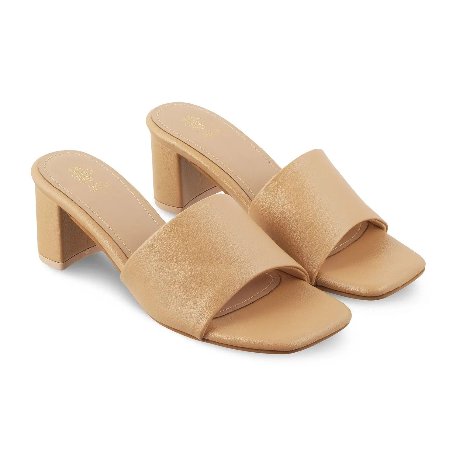 The Baarz Beige Women's Casual Block Heel Sandals Tresmode