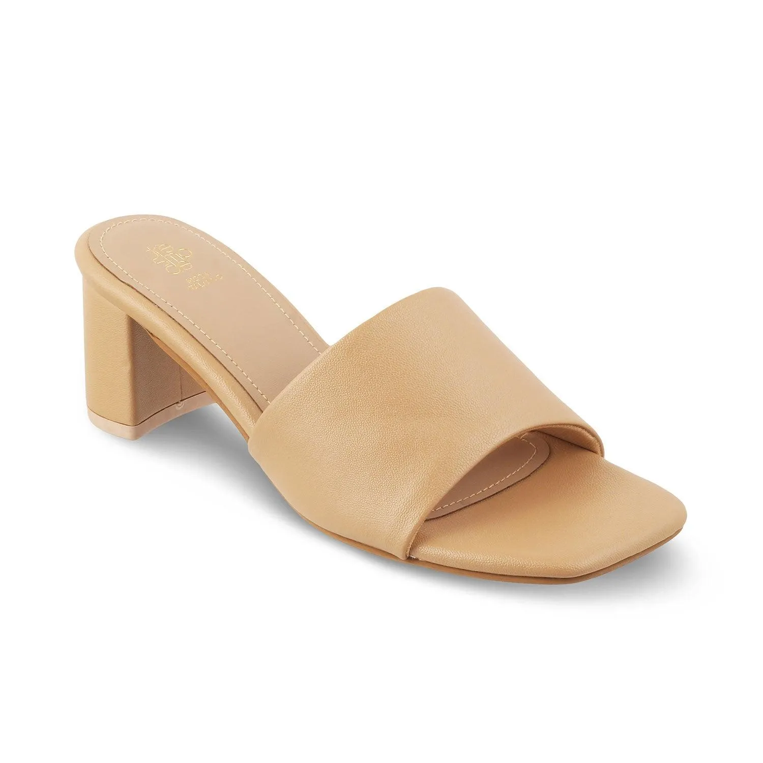 The Baarz Beige Women's Casual Block Heel Sandals Tresmode