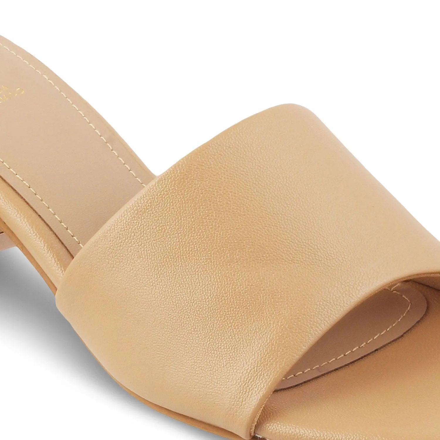 The Baarz Beige Women's Casual Block Heel Sandals Tresmode