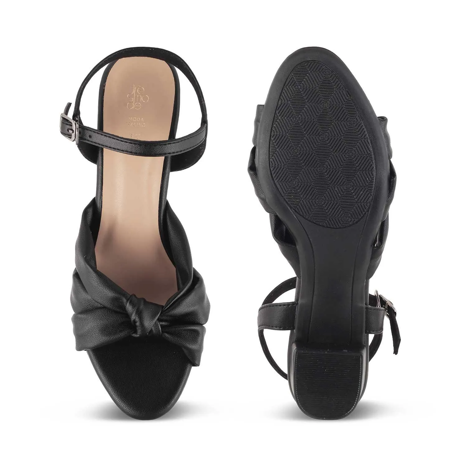The Boem Black Women's Dress Block Heel Sandals Tresmode