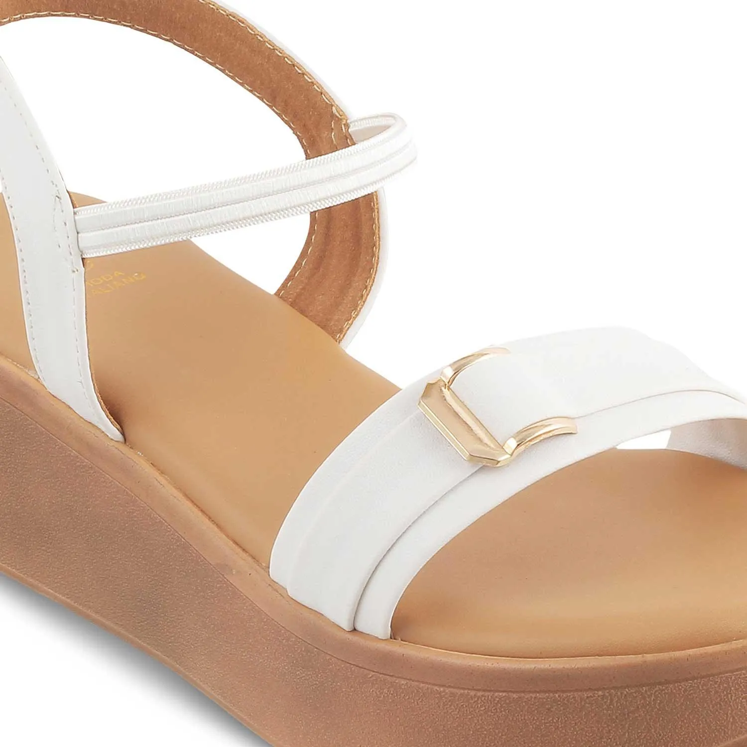 The Caen White Women's Platform Wedge Sandals Tresmode