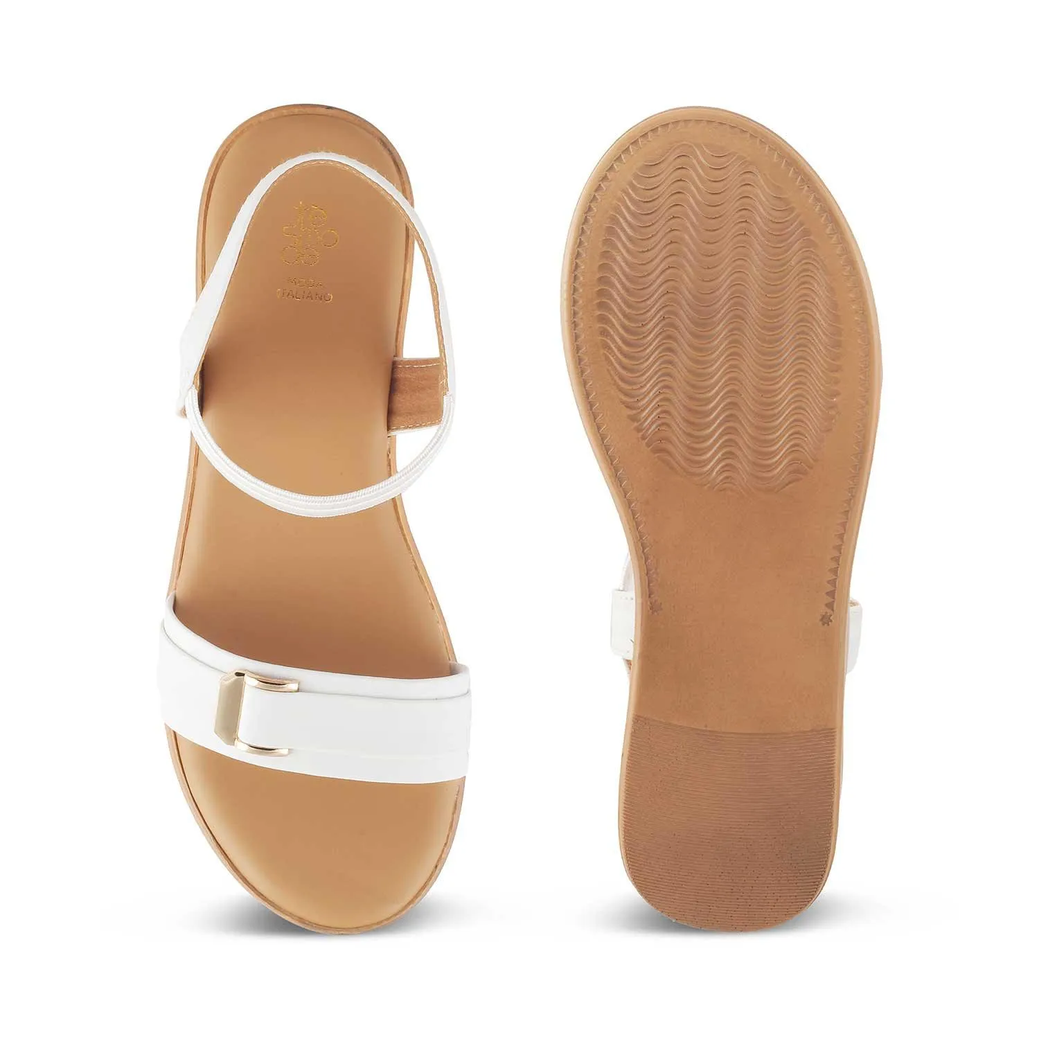The Caen White Women's Platform Wedge Sandals Tresmode