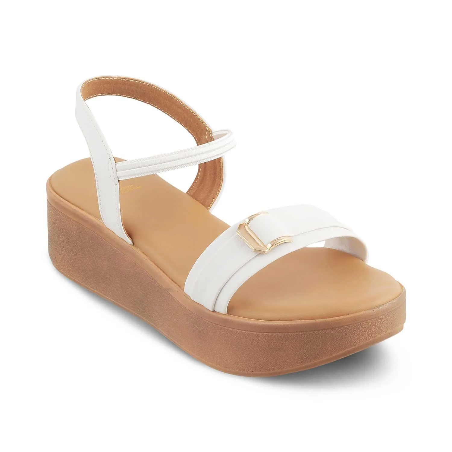The Caen White Women's Platform Wedge Sandals Tresmode