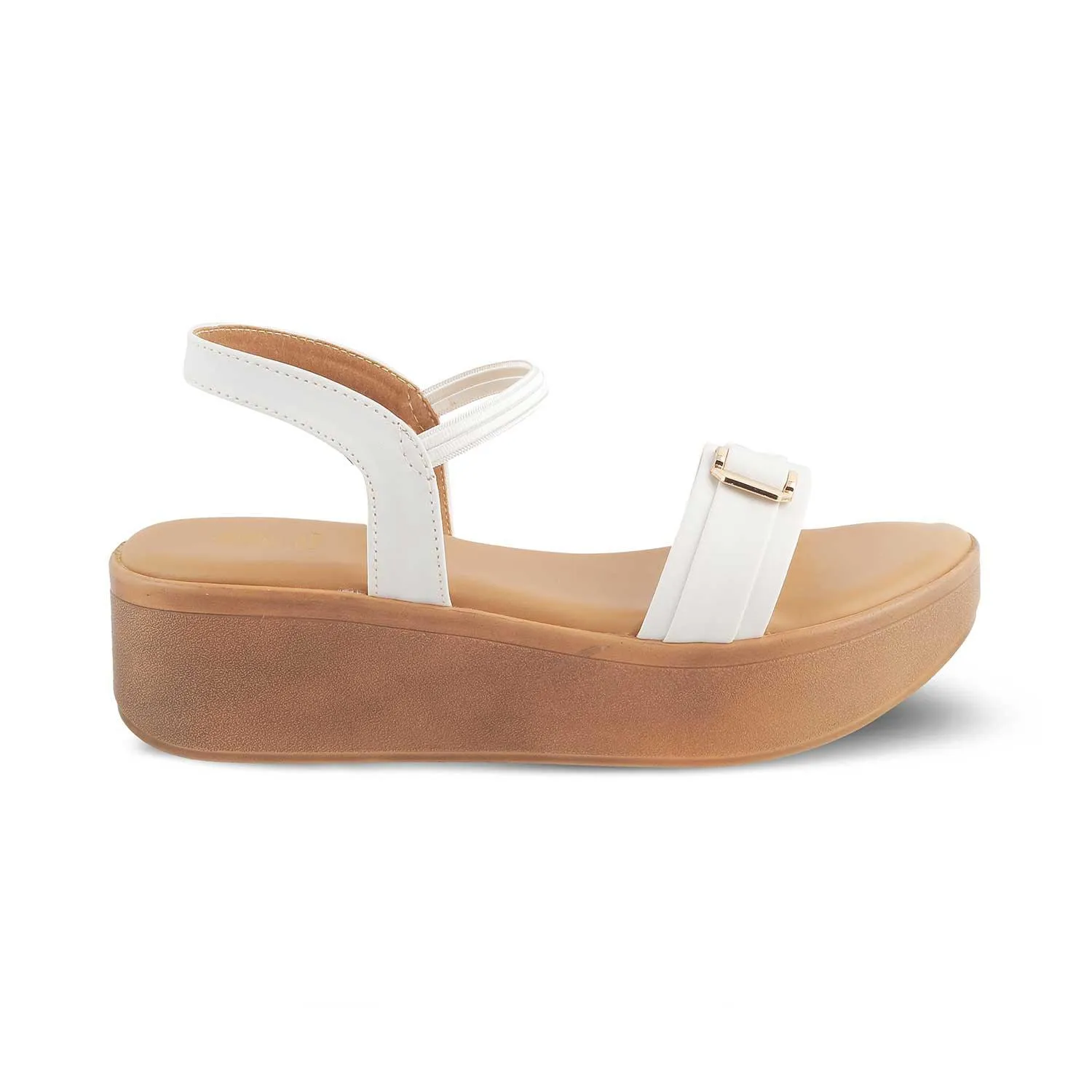 The Caen White Women's Platform Wedge Sandals Tresmode