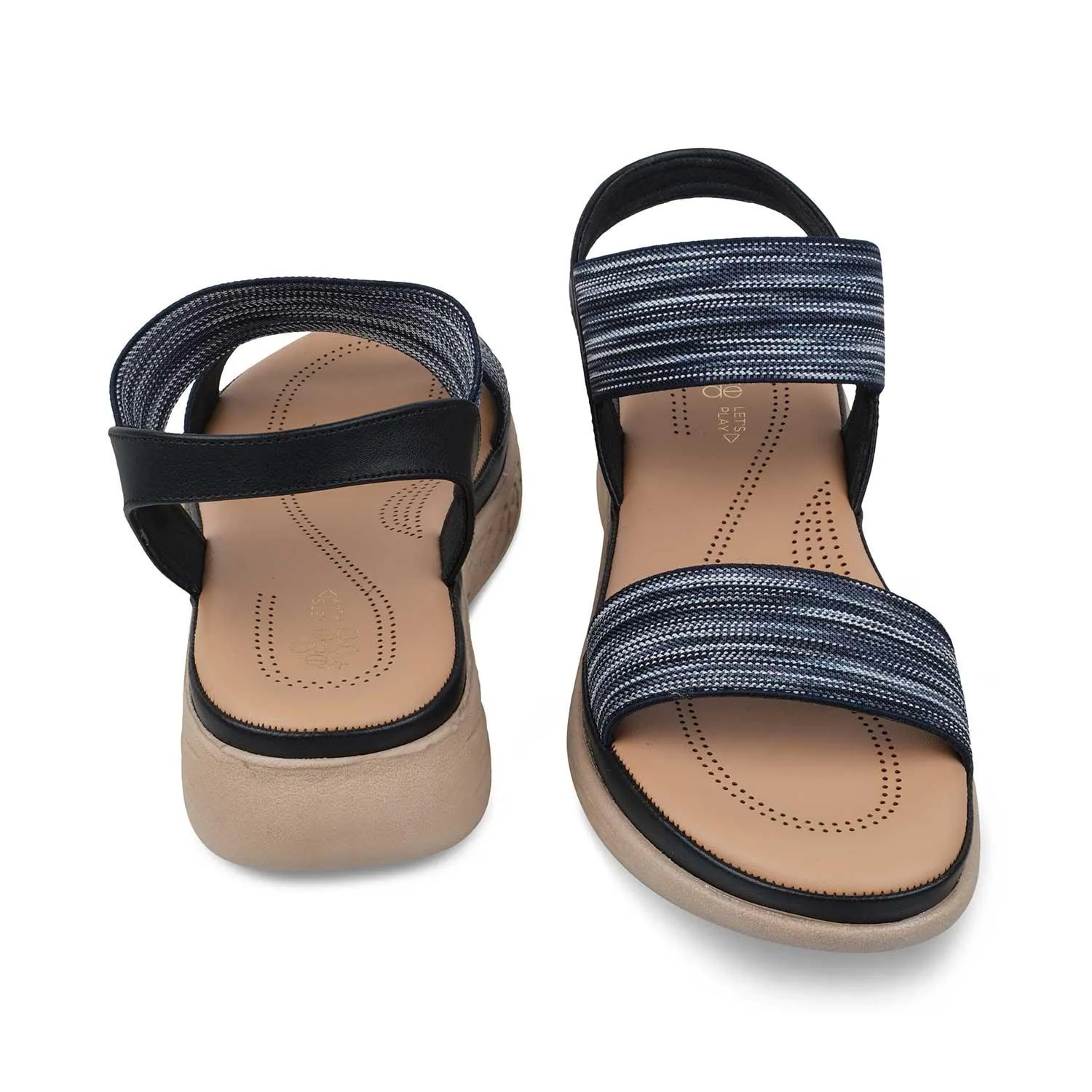 The Hintle Black Women's Casual Wedge Sandals Tresmode