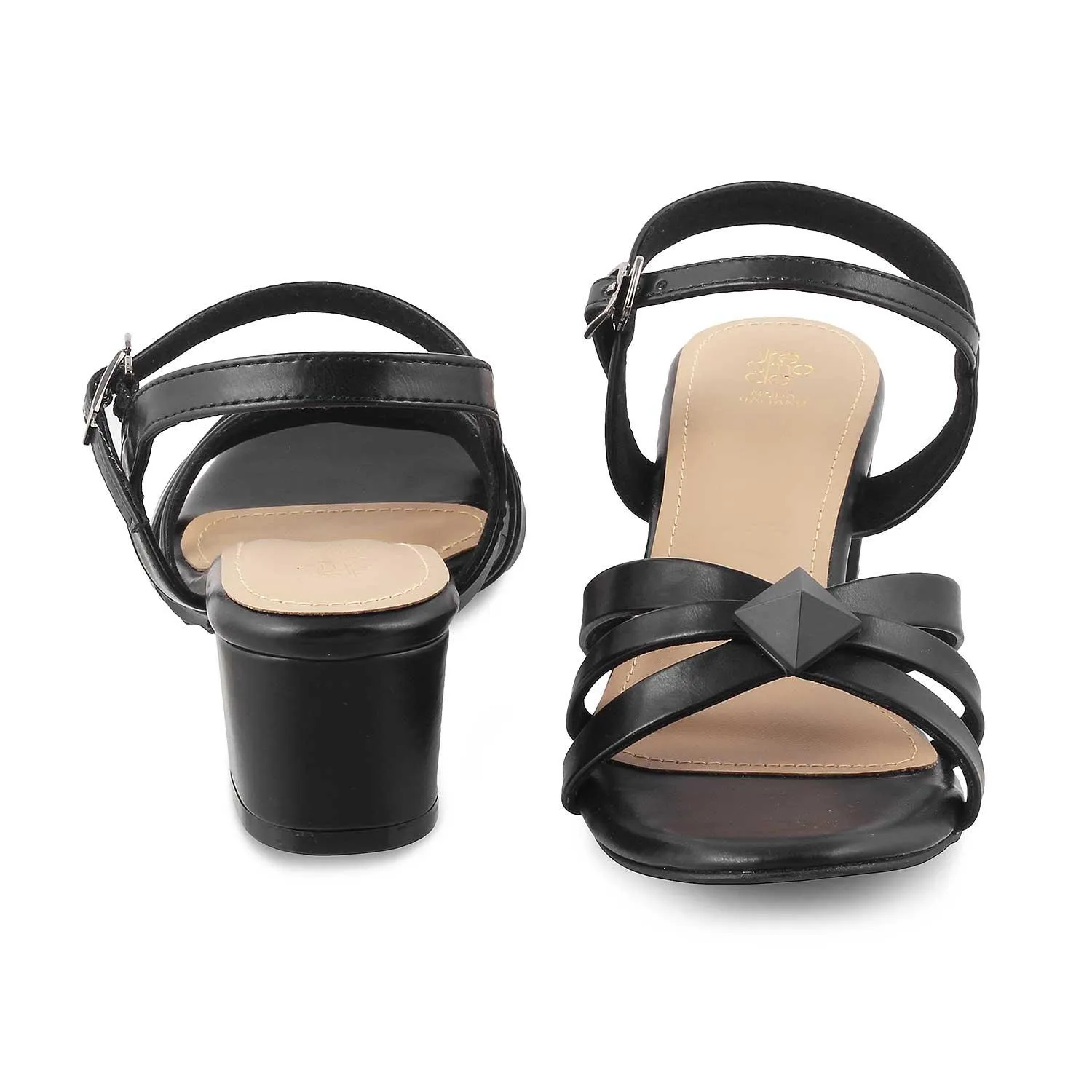 The Parma TMM-6 Black Women's Dress Block Heel Sandals Tresmode