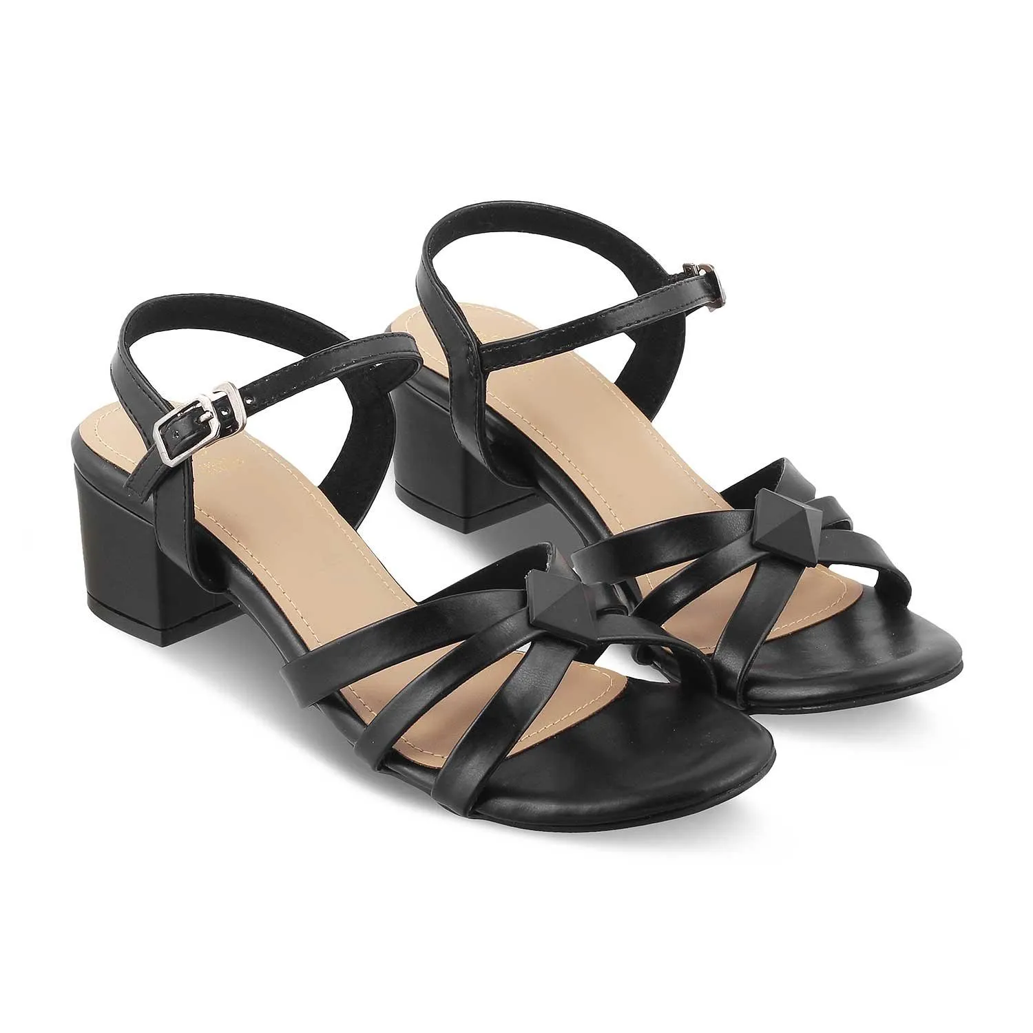 The Parma TMM-6 Black Women's Dress Block Heel Sandals Tresmode