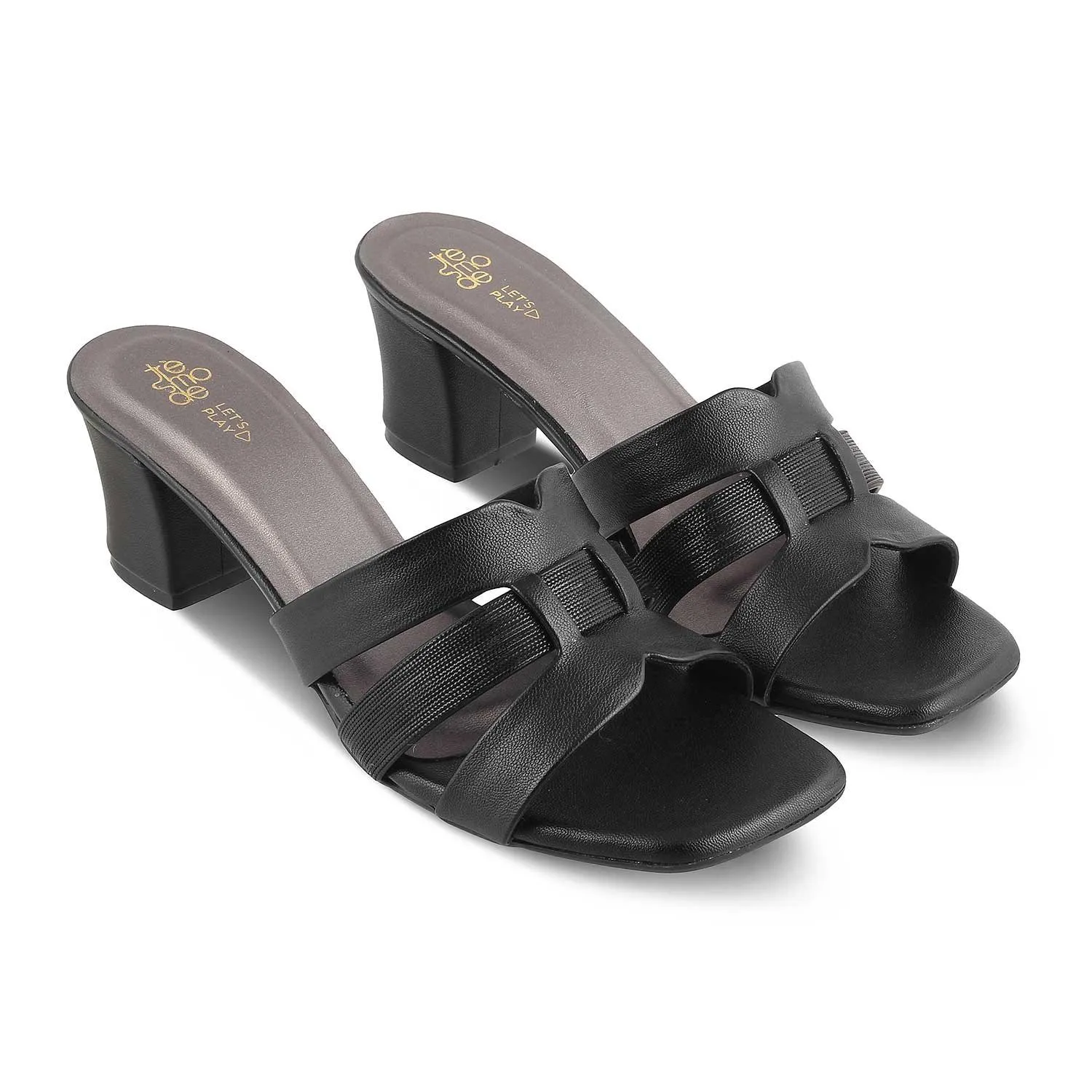 The Silo Black Women's Dress Block Heel Sandals Tresmode