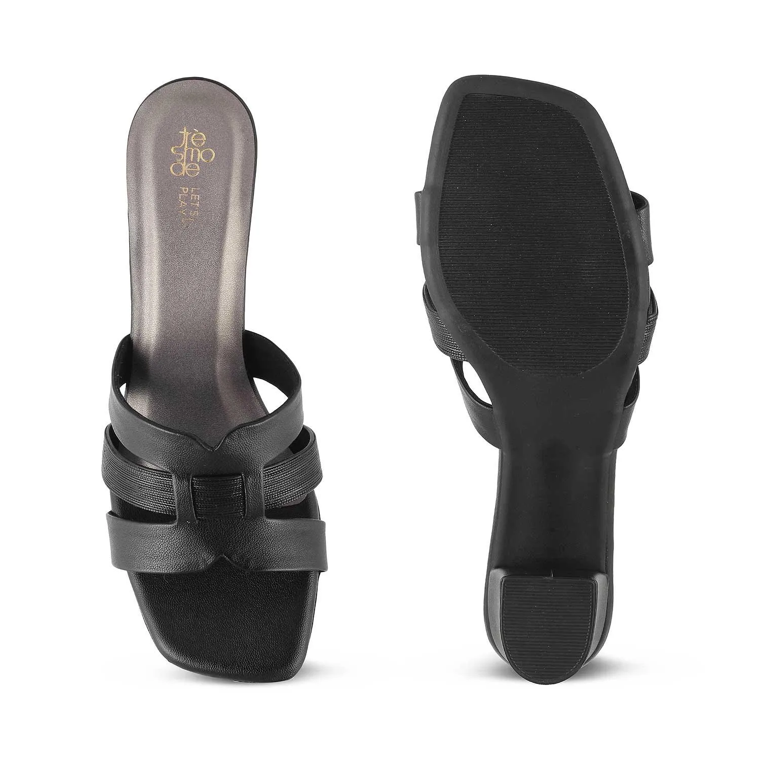 The Silo Black Women's Dress Block Heel Sandals Tresmode