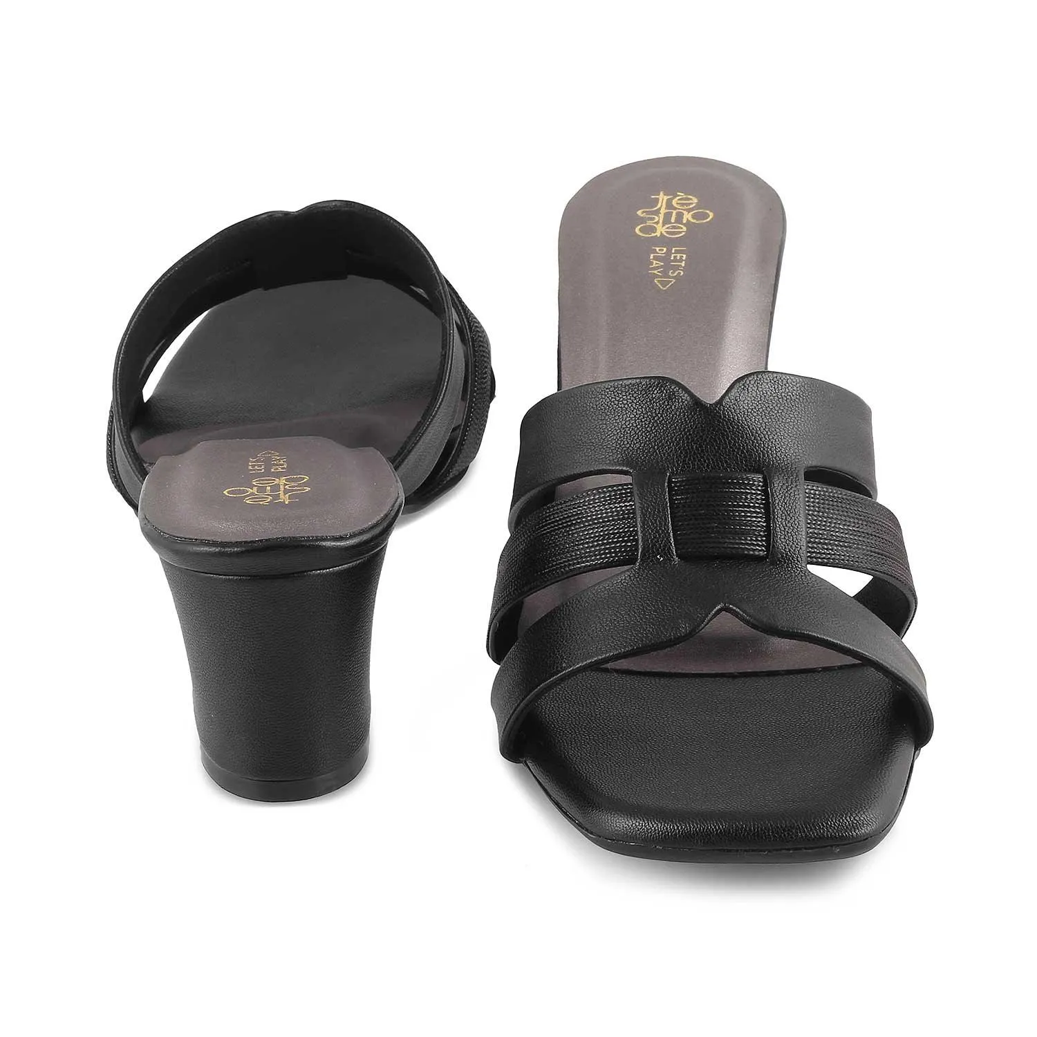 The Silo Black Women's Dress Block Heel Sandals Tresmode