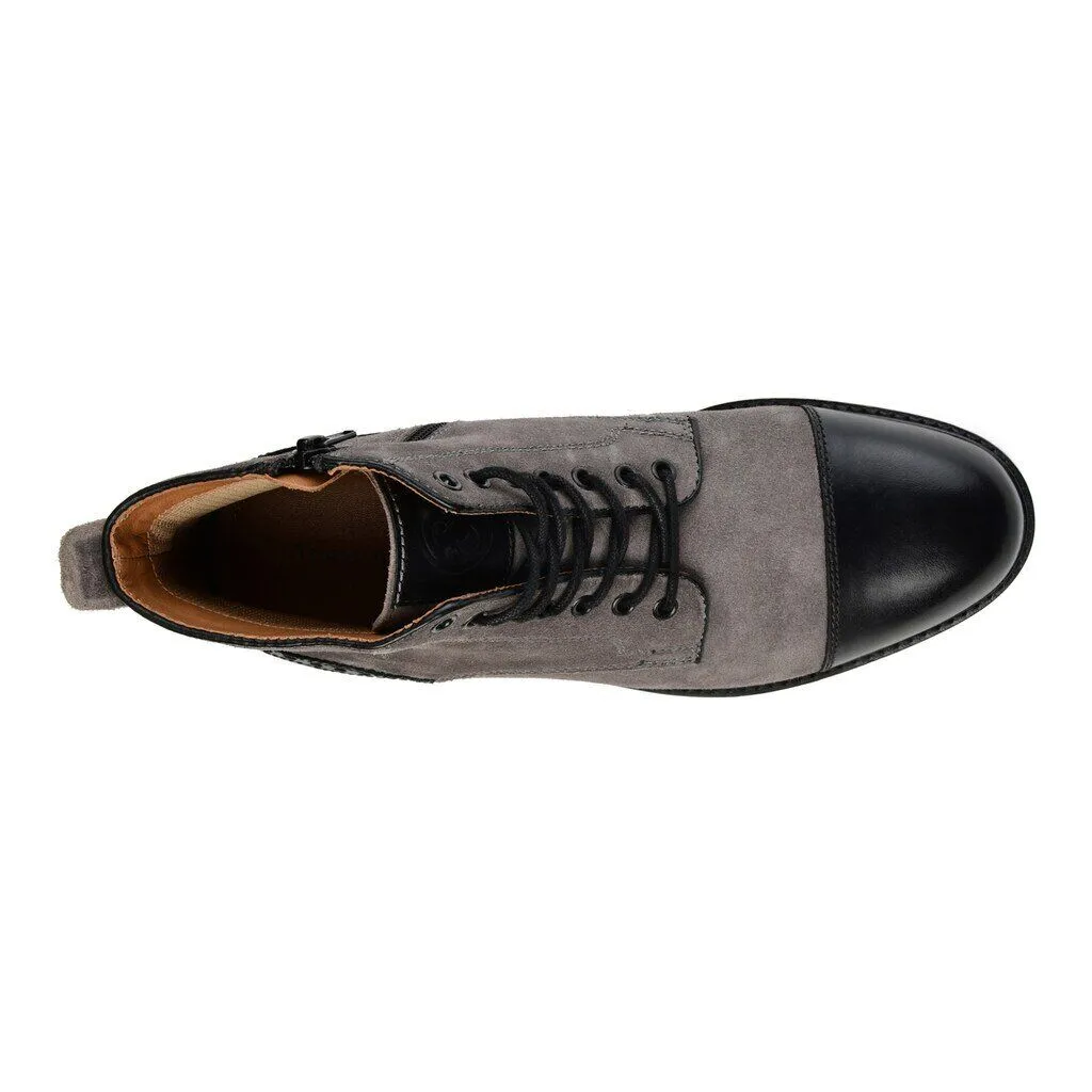Thomas & Vine Remo Chukka Boots Men's Gray Black Suede   Leather Cap Toe MKAS176