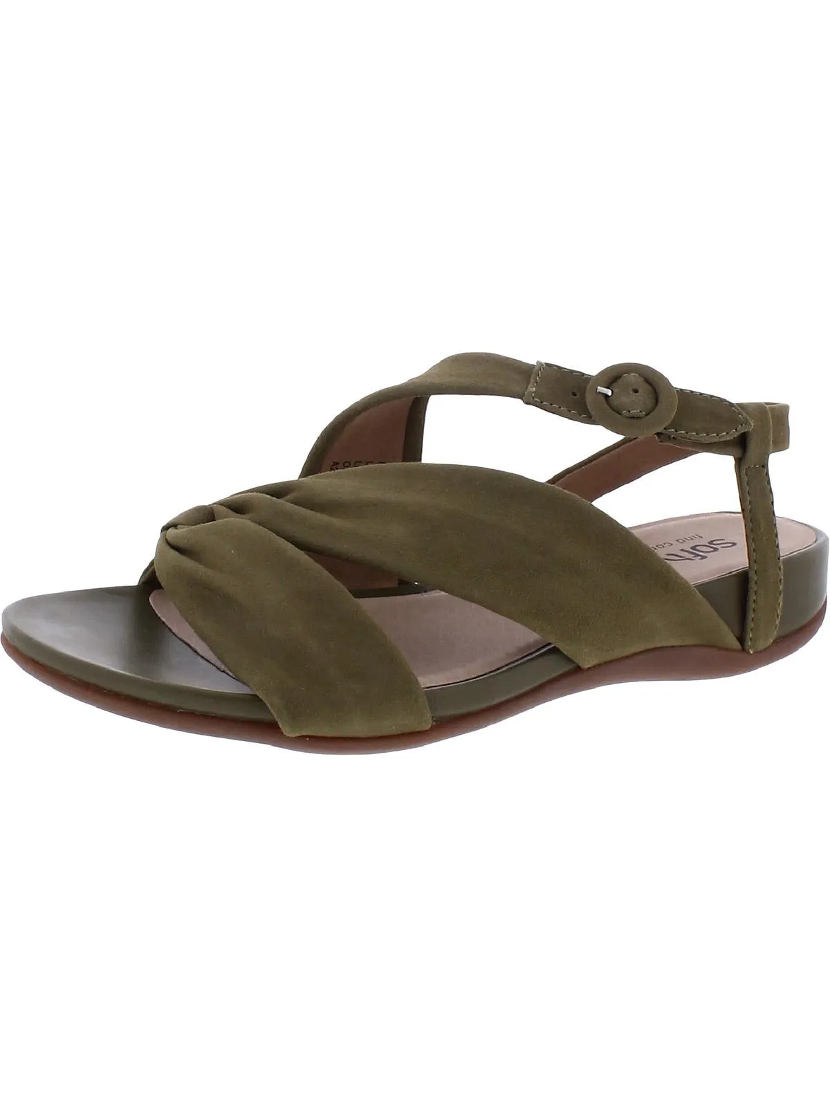 Tieli Womens Suede Ankle Strap Wedge Sandals