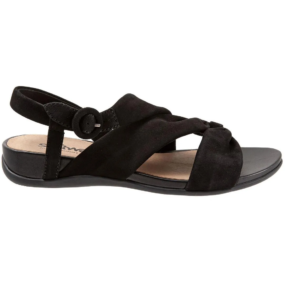 Tieli Womens Suede Ankle Strap Wedge Sandals