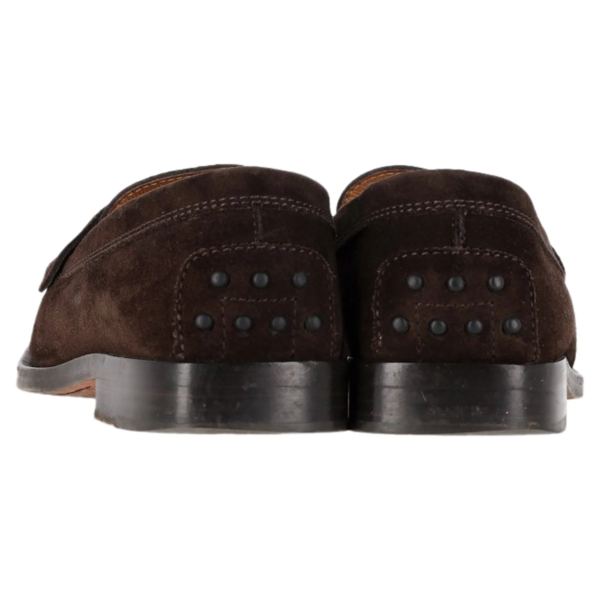 Tod's Buckle Detail Loafers in Brown Suede