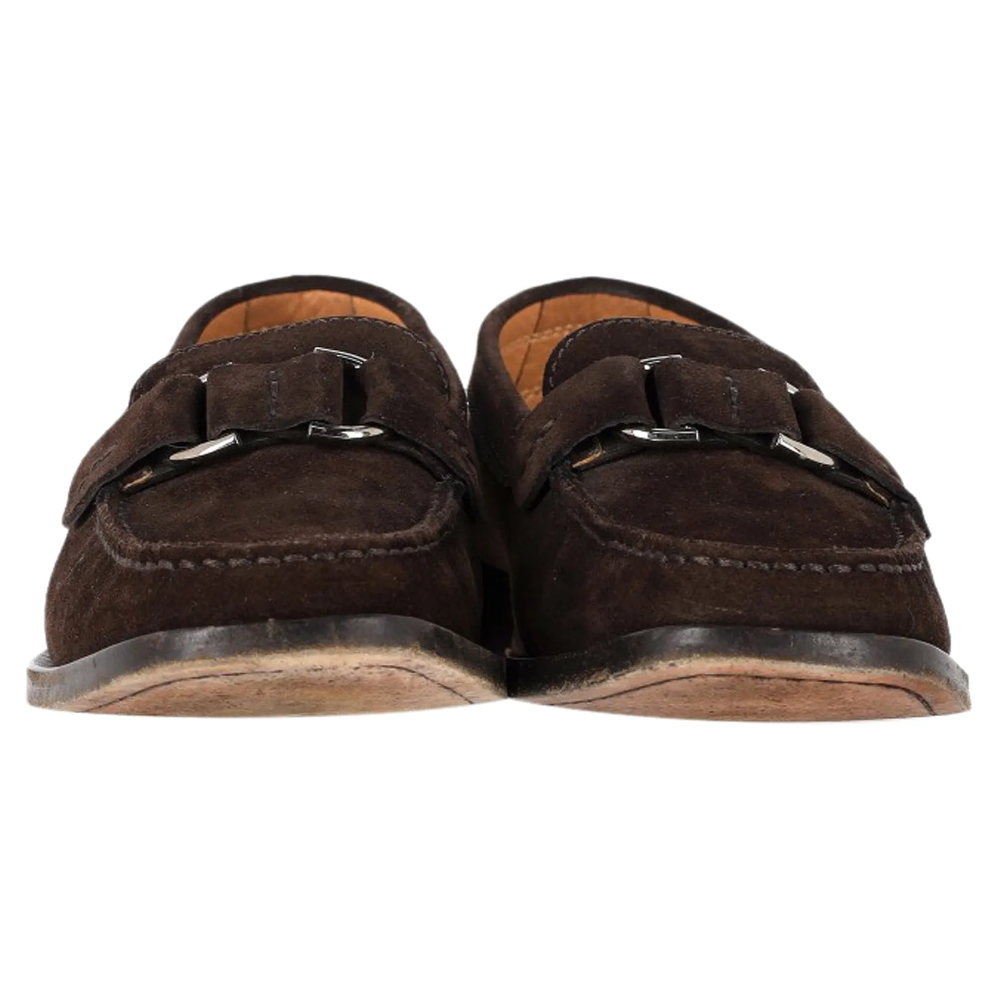 Tod's Buckle Detail Loafers in Brown Suede