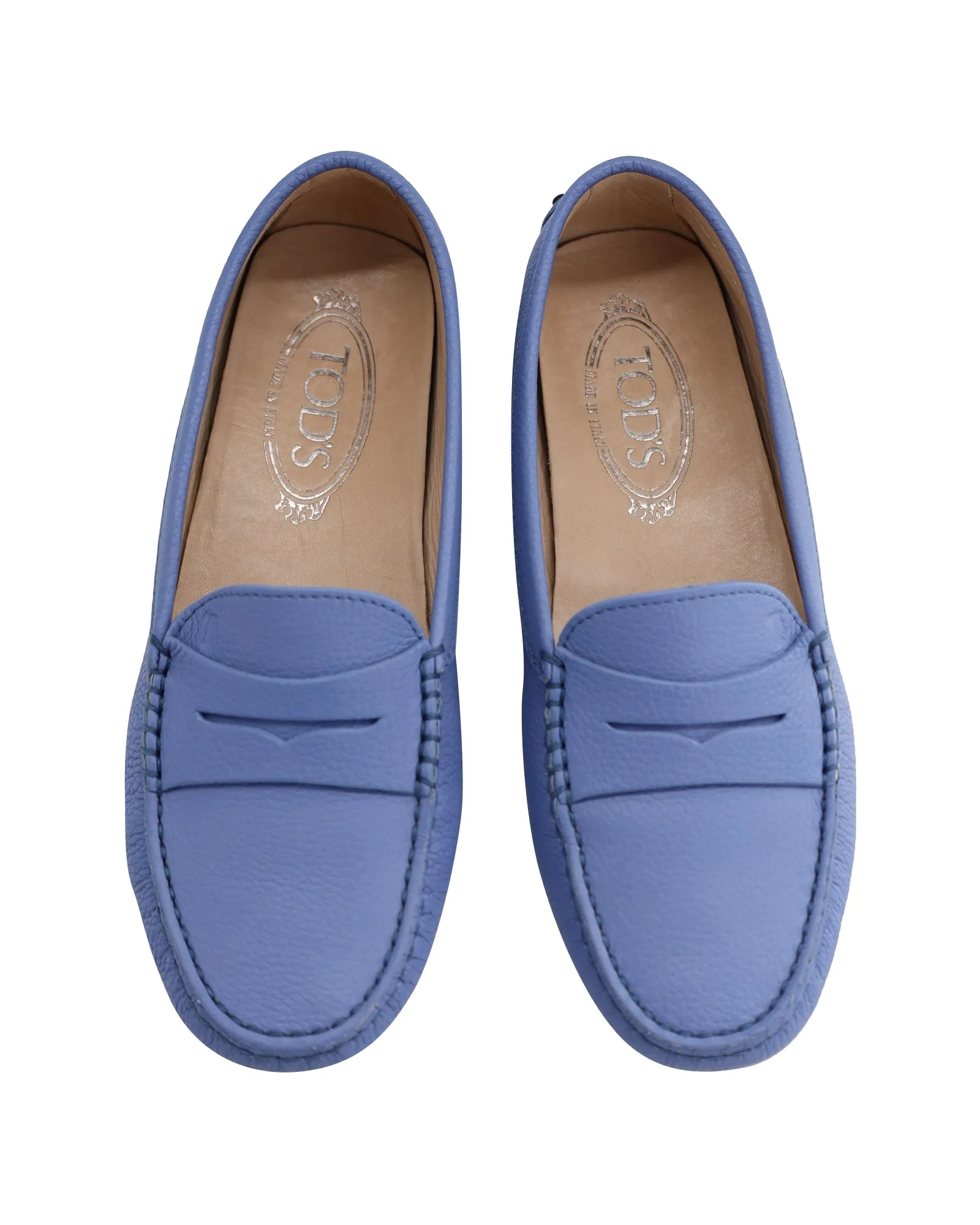Tod's Gommino Loafers in Pastel Blue Leather