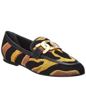 TOD��s Kate Canvas & Leather Loafer