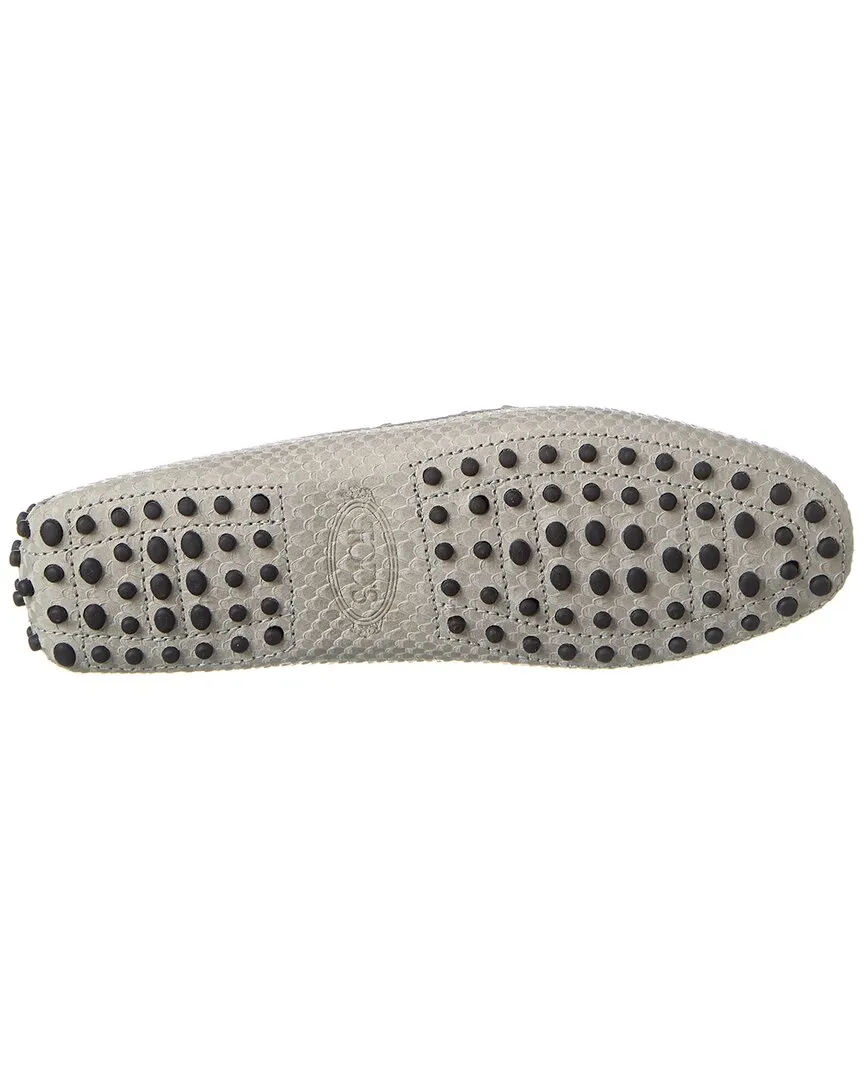 TOD��s Knot Detail Snake-Embossed Leather Loafer