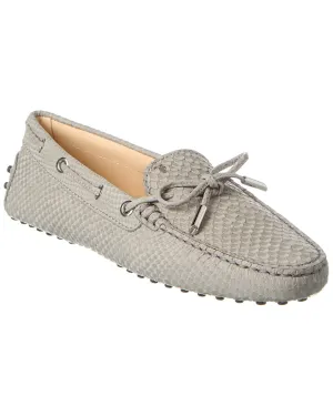 TOD��s Knot Detail Snake-Embossed Leather Loafer