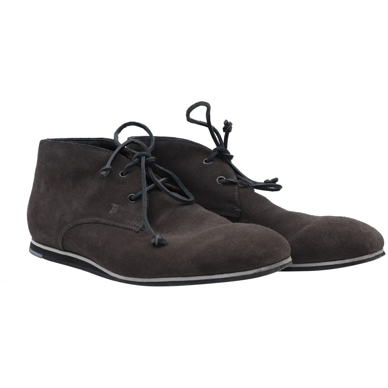 Tod's Lace-up Desert Boots in Dark Brown Suede