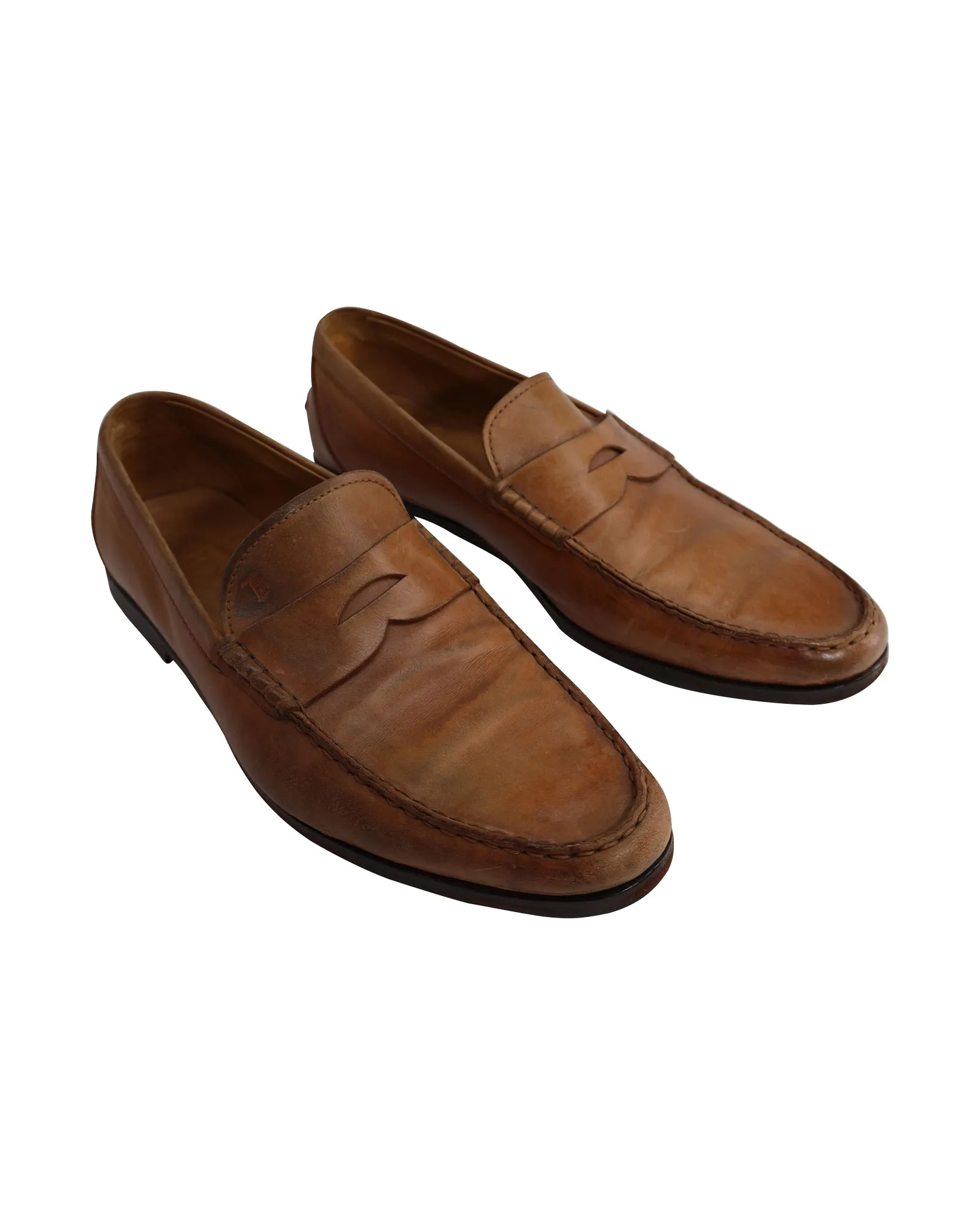 Tod's Loafers with Penny Bar in Brown Leather
