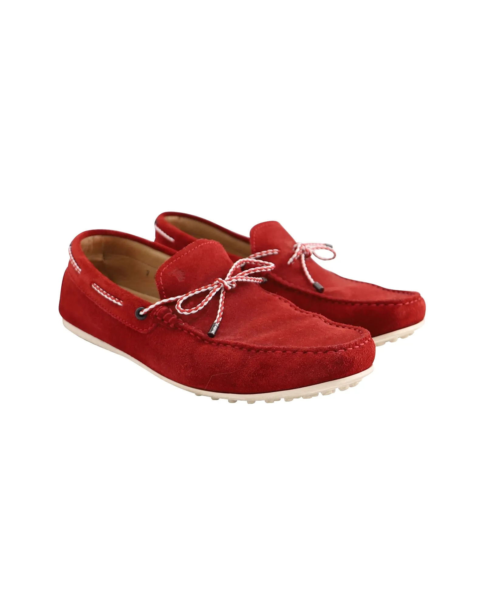 Tod's Moccasins Driving Loafers in Red Suede