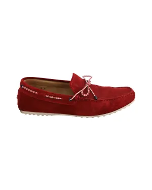 Tod's Moccasins Driving Loafers in Red Suede