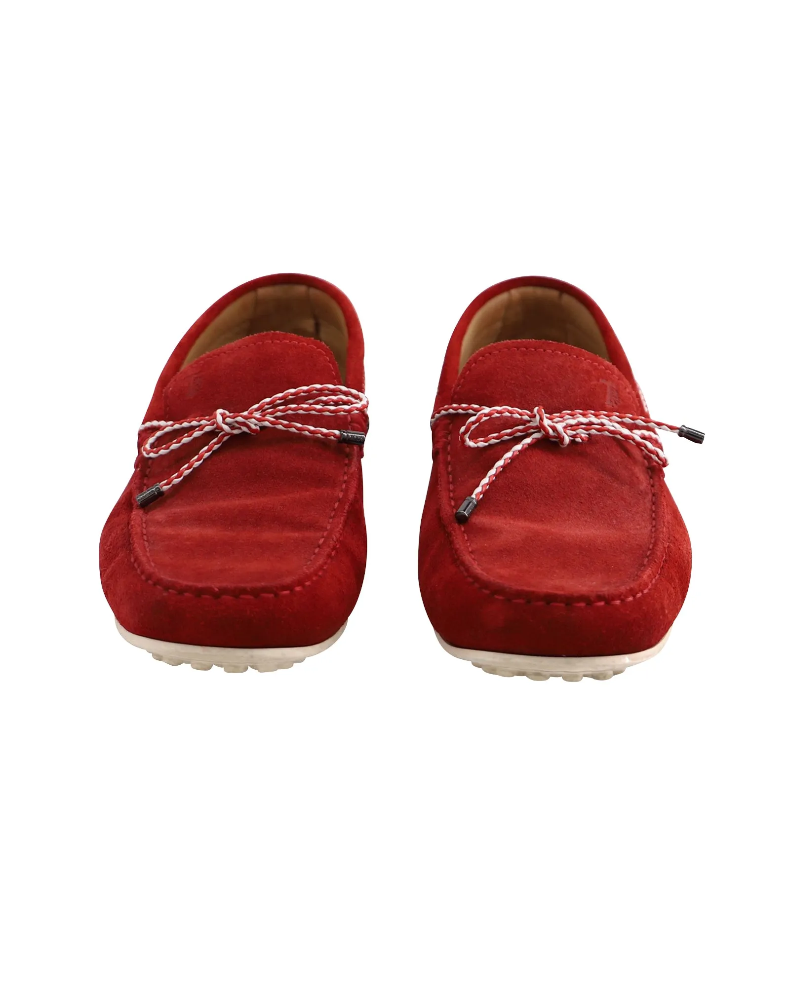 Tod's Moccasins Driving Loafers in Red Suede