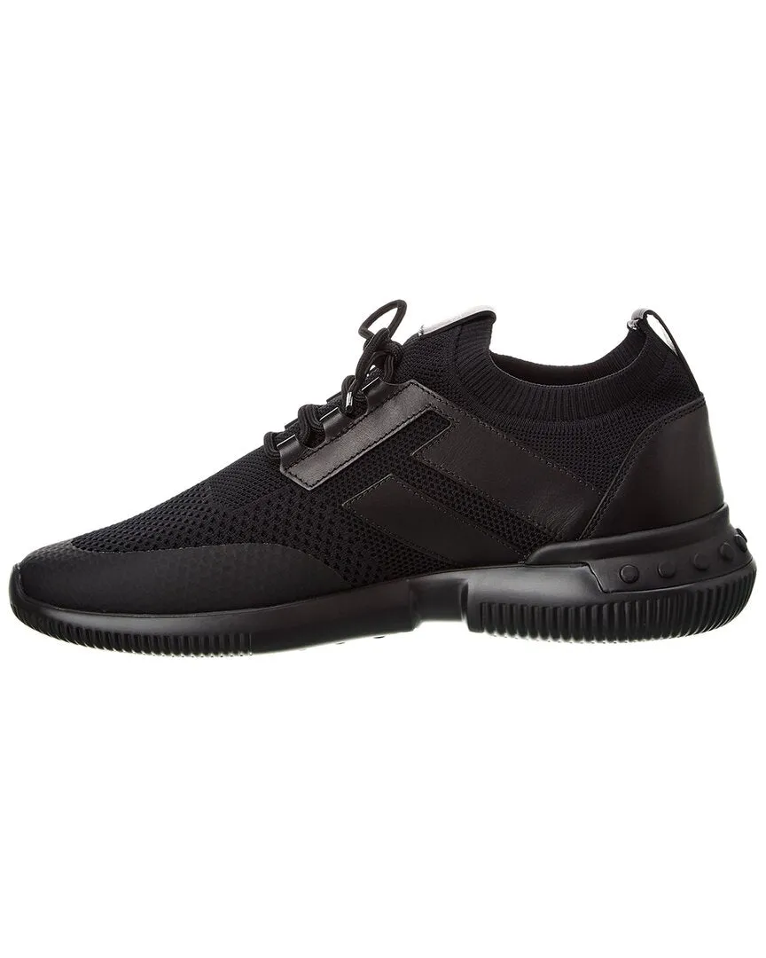 TOD��s Sportivo Light Knit & Leather Sneaker