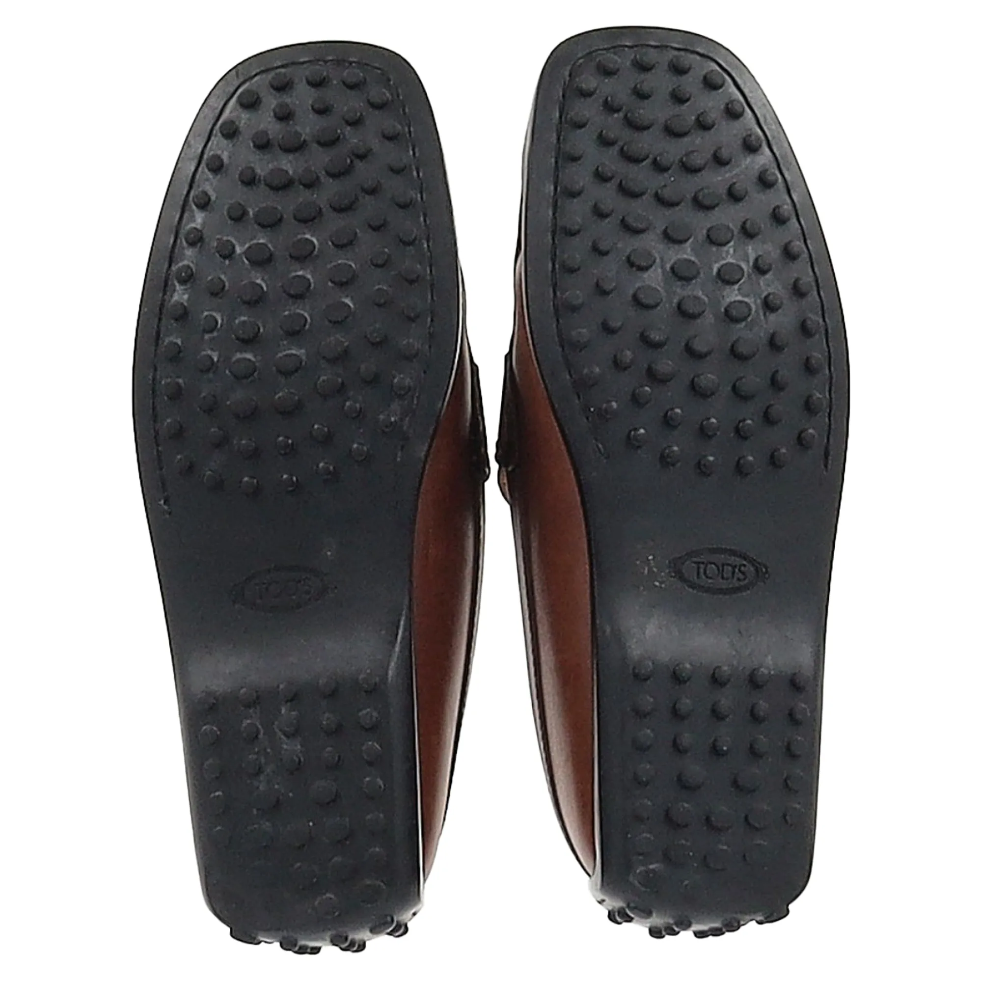 Tod's Square-Toe Penny Loafers in Brown Leather