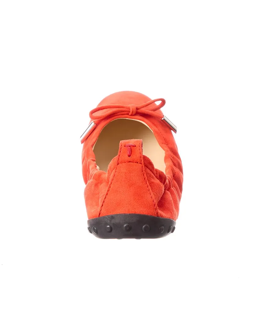 TODs Suede Ballerina Flat