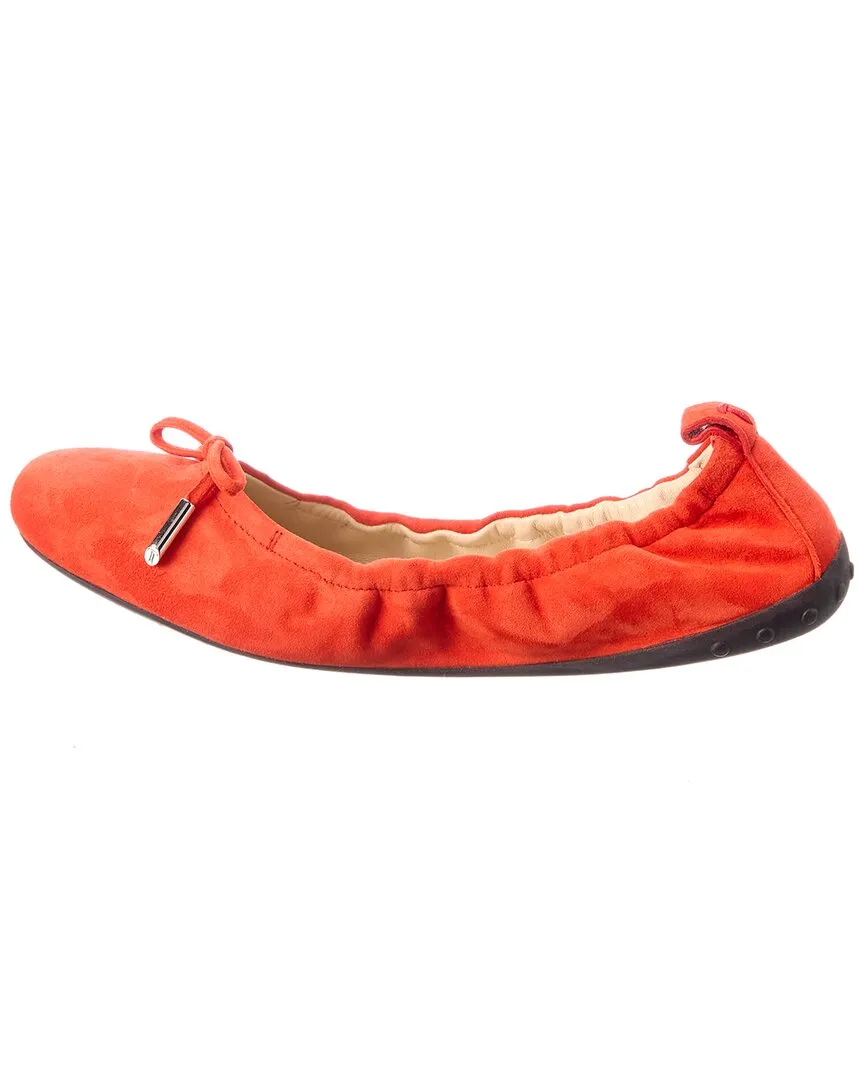 TODs Suede Ballerina Flat